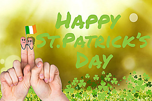 白天,手指,爱尔兰人,旗帜,鲜明,背景