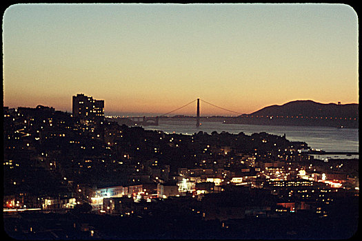 光亮,城市,金门大桥,背景,日落,旧金山,加利福尼亚,美国,天际线,桥,历史