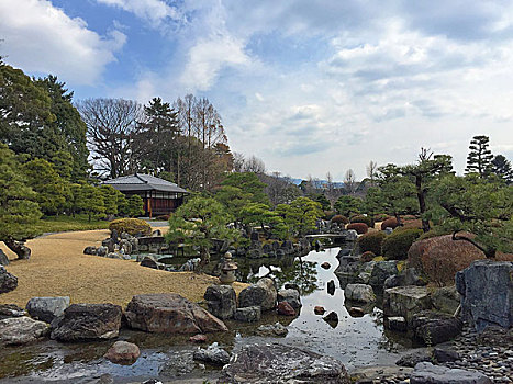 日本京都二条城庭院