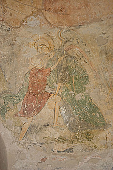 天使,12世纪,艺术家,古老,俄罗斯,壁画