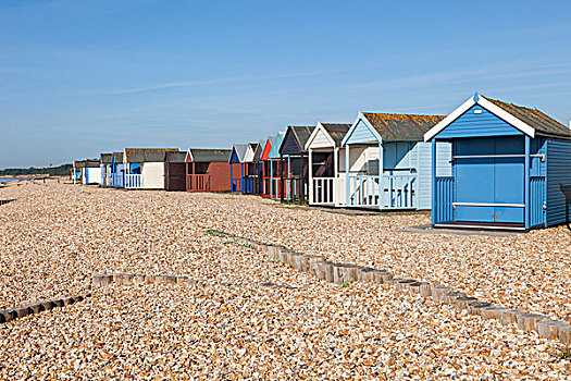 英格兰,汉普郡,海滩小屋