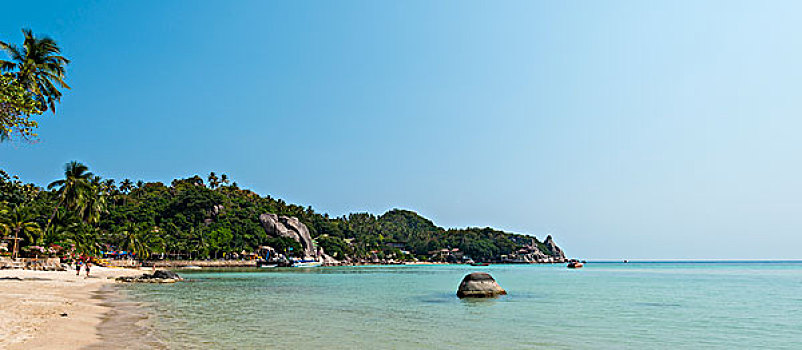 沙滩,蓝绿色海水,龟岛,岛屿,海湾,泰国,亚洲