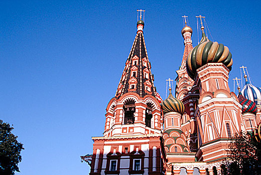 圆顶,尖顶,瓦西里升天大教堂,红场,莫斯科,俄罗斯