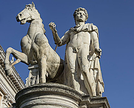 骑马雕像,首都,广场,罗马,拉齐奥,意大利,欧洲