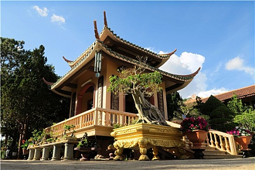 砂质黏土,佛教,寺院,大叻,越南