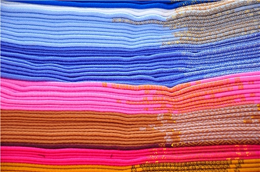 一堆,蓝色,粉色,羊驼,毯子,传统市场