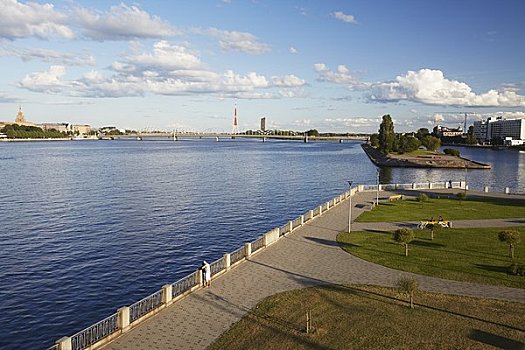 道加瓦河,河,里加,拉脱维亚