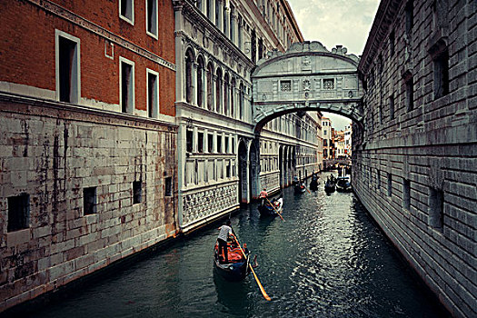 小船,运河,桥,标识,威尼斯,意大利