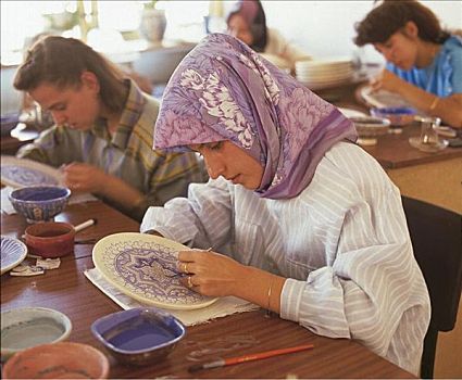 土耳其人,女人,陶器,土耳其,欧洲