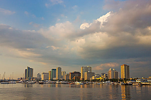 高层建筑,水岸,马尼拉,菲律宾