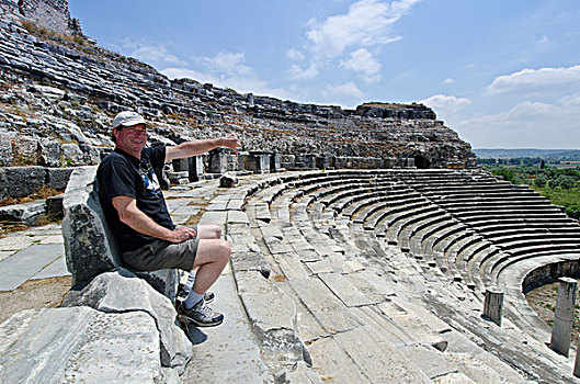 圆形剧场,古希腊,城市,西部,海岸,安纳托利亚,土耳其