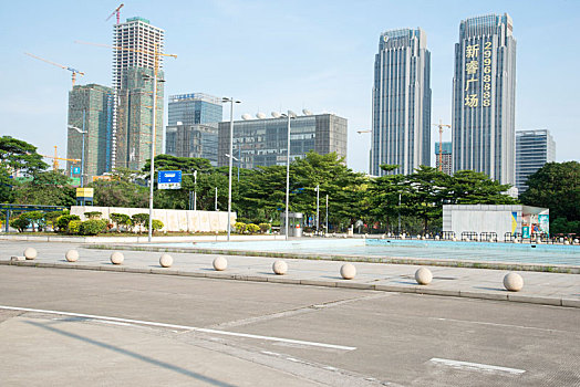 城市,空,广场,汽车背景图