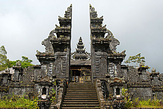 巴厘岛,印度教,楼梯,分开,大门,母兽,庙宇,布撒基寺,印度尼西亚,东南亚,亚洲