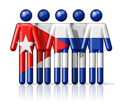 旗帜,古巴,线条画