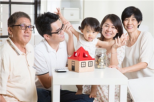亚洲家庭,金融,概念