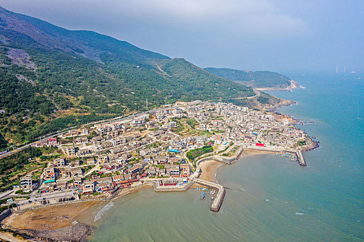 航拍福建福州平潭北港村