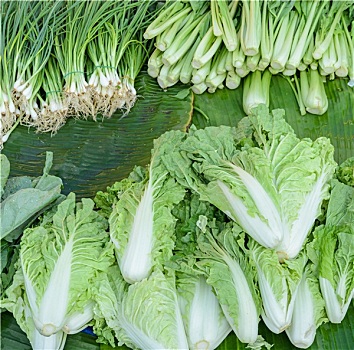 新鲜,蔬菜,街上,市场,泰国