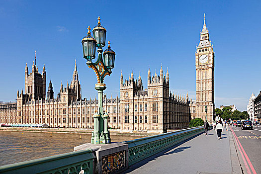 议会大厦,大本钟,泰晤士河,威斯敏斯特桥,伦敦,英格兰,英国,欧洲