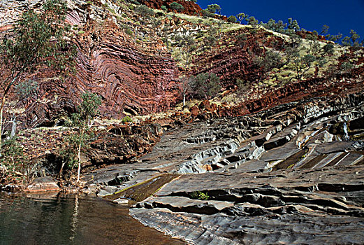 岩石构造,风景,峡谷,卡瑞吉尼国家公园,西澳大利亚,澳大利亚