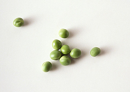 绿色,豌豆,白色背景,特写