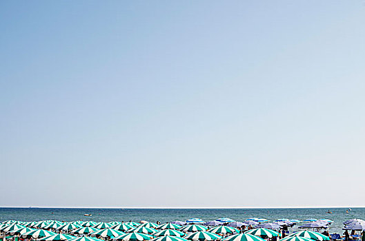 沙滩伞,清晰,蓝天