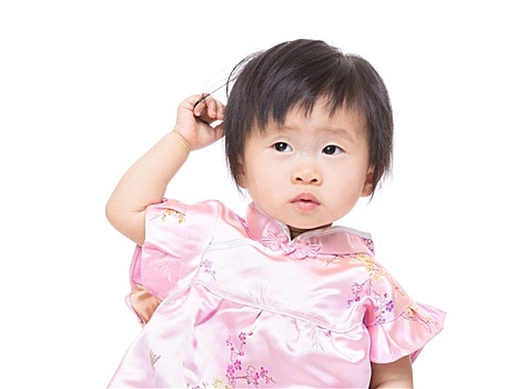 中国人,小女孩,接触,头发