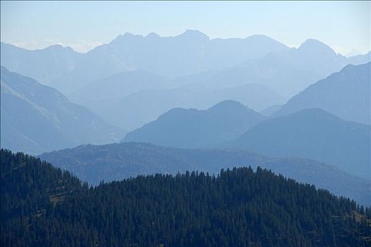 模糊,山坡,正面,山,巴伐利亚阿尔卑斯山,上巴伐利亚,德国