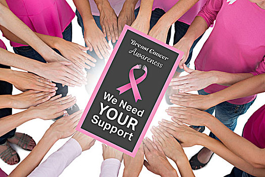 连接,圆,穿,粉色,乳腺癌