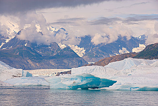冰山,哥伦比亚冰河,威廉王子湾,阿拉斯加