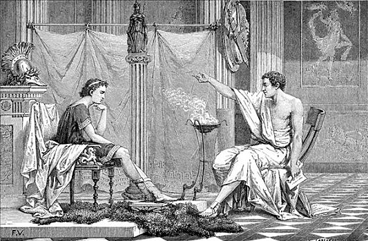 亚历山大大帝,年轻,听,教师,亚里士多德,艺术家,未知