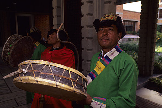 尼泊尔,加德满都,音乐人,传统,器具