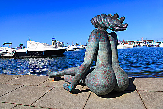 葡萄牙,阿尔加维,法若,雕塑,港口