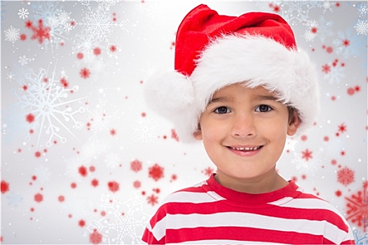 合成效果,图像,可爱,小男孩,圣诞帽