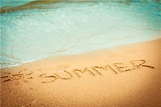 文字,夏天,书写,沙子,海滩