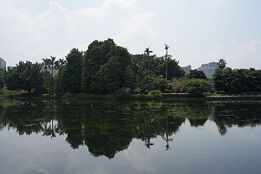 羊城广州国庆假日流花湖公园美丽景色