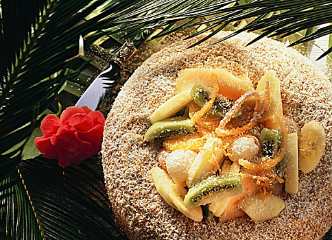 椰子,萨伐仑松饼,进口水果