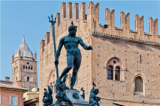 雕塑,著名,纪念建筑,意大利文艺复兴,博洛尼亚,重要,广场,马焦雷湖