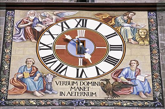 罗马尼亚,布拉索夫,特写,钟表,涂绘,背景