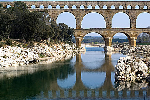 加尔桥,罗马水道,广告,一世纪,靠近,法国