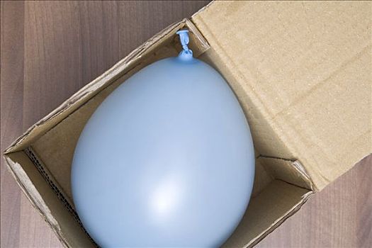 淡蓝,气球,纸箱