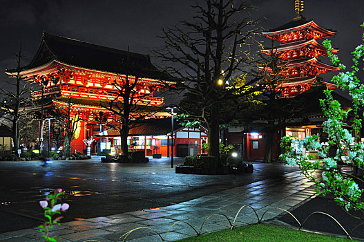 日本东京浅草寺夜景