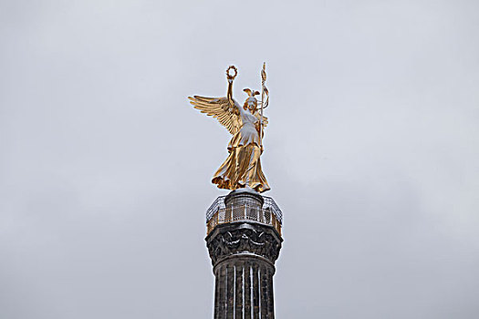 雕塑,雪,胜利,柱子,柏林