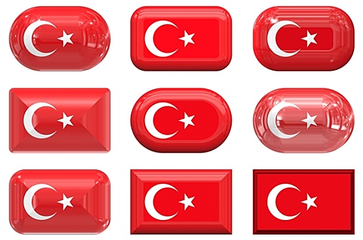 玻璃,扣,旗帜,土耳其