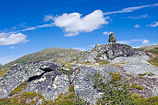 石头,高处,湖,国家公园,挪威,斯堪的纳维亚,欧洲