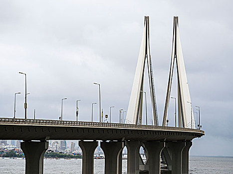 海洋,桥,连接,西部,孟买,印度