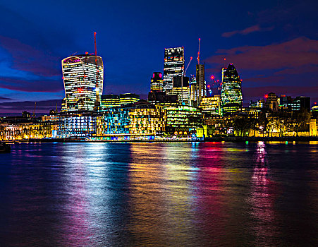 天际线,城市,伦敦,建筑,步话机,夜景,英格兰,英国,欧洲