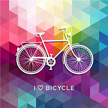 自行车,概念,海报,喜爱,彩色背景