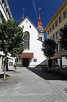 城市,教堂,瑞士,欧洲