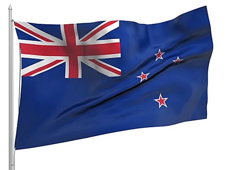 飞,旗帜,新西兰,国家