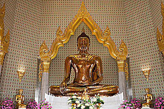 泰国,曼谷,金色,佛像,寺院